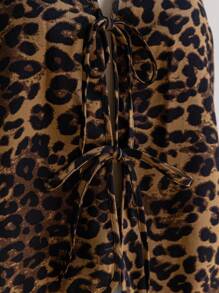 Soleia 大码女式花卉豹纹无袖娃娃衫，返校/秋季假期 - 彩色 - 查看 4