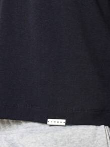 SUMWON Camiseta esencial de manga corta ajustada a la cintura - Azul Marino - Ver 6