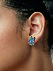 Frida Kahlo X SHEIN 3 对蝴蝶蜜蜂花卉图案耳环套装 - 彩色 - 查看 4