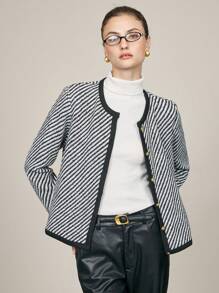 BizChic Women's Black Long Sleeve Jacket, Elegant Commuter Style Suitable For Thanksgiving, Christmas - Black - View 8