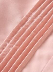 SHEIN 少女编织学院风荷叶边长袖衬衫 - 淺粉色 - 查看 4