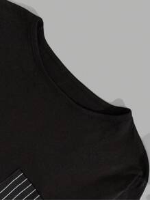 EURMUSE Men Striped Pants Striped Pocket Regular Longsleeve Homewear Set