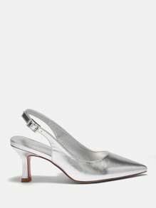 CUCCOO BIZCHIC 女士时尚银色尖头高跟鞋，适合办公室、约会、聚会、婚礼和度假新年假期 - 銀色 - 查看 2