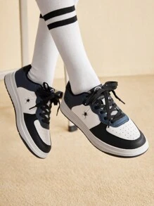 CUCCOO EASI Giày trượt ván thể thao thời trang phong cách Halloween Spider mới nhất của Color Block - Màu xanh lam - Xem 5