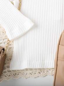 SHEIN Baby Girls' Elegant Fashion Outfits, Spring & Autumn - Apricot - View 6