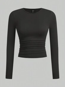 SHEIN EZwear 4pcs Knitted Women\ Slim Fit T-Shirt Set - Multicolor - View 3