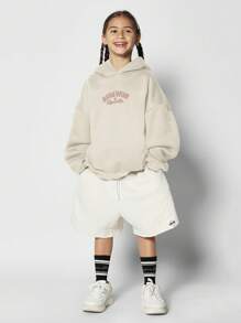 SUMWON Oversized Youth Hoodie Casual College Graphic Sweatshirt Fall Winter Wear School Pullover - Apricot - View 4