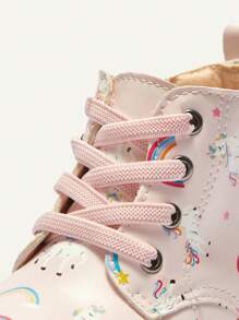 Cozy Pixies Autumn/Winter Fashion Casual Cute & Comfortable Soft Bottom Unicorn Print Baby Girl  Boots
