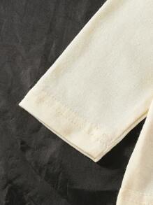 SHEIN 男宝宝传统中式绅士四件套，复古优雅 | 熊猫竹子数码印花衬衫，松紧袖口裤，适合外出休闲穿着 - 白色 - 查看 8