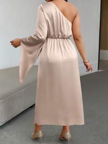 SHEIN Clasi Plus Size Femei Culoare Solidă Simplu Zilnic 3D Decor Floral Rochie Fără Mâneci Tinuta Maxi Femei