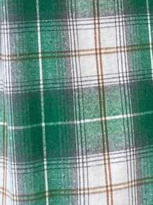 SHEIN LUNE Áo khoác vest kẻ caro cỡ lớn, cho mùa đông - Nhiều màu - Xem 7