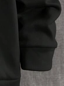 EASEVO 加大码男士条纹拼接圆领休闲套头卫衣，长袖上衣