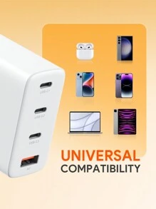 JMMO Usb充電器,100w 4-端口usb C牆壁充電器,3個usb-c端口,1個usb-a端口,適用於macbook Pro,macbook Air,dell Xps,iphone 14/13/12,galaxy S22/s21,ipad,steam Deck,可攜充電器 - 白色 - 查看 5
