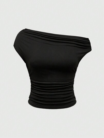 Grunge Punk تيشرت أسود محدود الخصر كاشف للخصر بنمط هاراجوكو Y2K للنساء, ملابس علوية صيفية