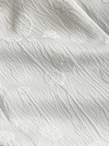 SHEIN Privé 大码女式白色纹理提花传统领西装外套 - 白色 - 查看 12