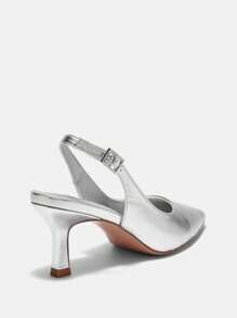 CUCCOO BIZCHIC 女士时尚银色尖头高跟鞋，适合办公室、约会、聚会、婚礼和度假新年假期 - 銀色 - 查看 8