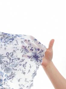 Dreamara Váy midi tay loe in hoa cỡ lớn cho nữ khi trở lại trường, đi nghỉ, mùa thu - Nhiều màu - Xem 11