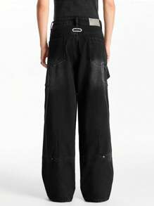 Manfinity VCAY Men's Street Machete Camouflage Print Cargo Jeans - Black - View 2