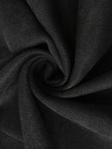 SHEIN LUNE 大码仿麂皮修身金属纽扣夹克，适合冬季 - 黑色 - 查看 6