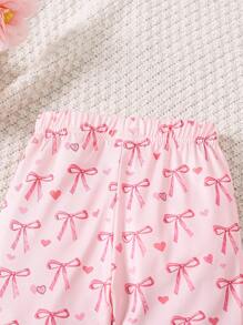 SHEIN Young Girl Butterfly Print Flared Casual Pants