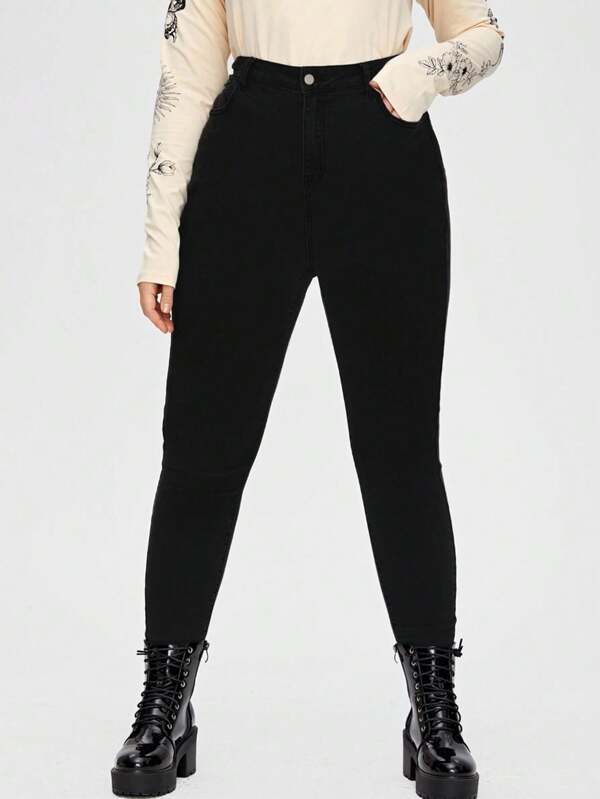 SHEIN Essnce Plus High Waist Skinny Jeans