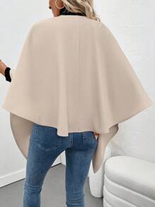 SHEIN Clasi Damen Einfarbige Lässig Cape Jacke, Herbst & Winter