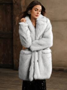 Anewsta Mid-Length Fluffy Fluffy Cardigan For Women, Classic Versatile Design