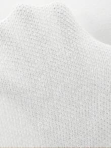 Chiquease Fashion-Setting Front-Tie Adjustable Casual Knit Cardigan With Turned-Down Collar, Beige - White - View 5