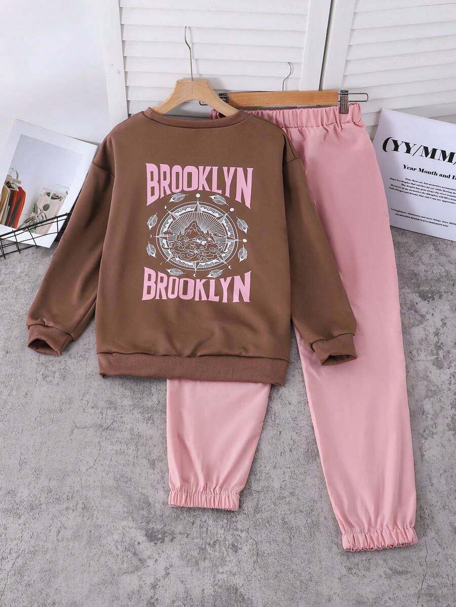 2pcs Casual Long Sleeve Set For Teenage Boys