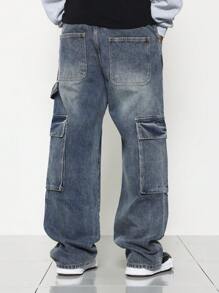 SUMWON Quần Jeans Carpenter Cargo Jeans - Rửa trung bình - Xem 5