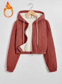Chiquease Thermal Lined Hooded Jacket - Orange - View 1