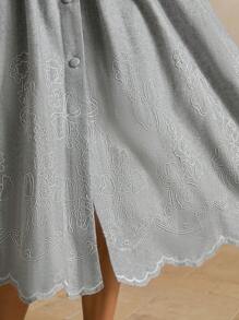 Anewsta Abrigo elegante de manga larga y corte entallado de longitud midi para damas