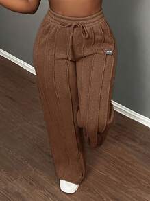 Slaydiva Casual Grey Loose Fit Straight Leg Pants