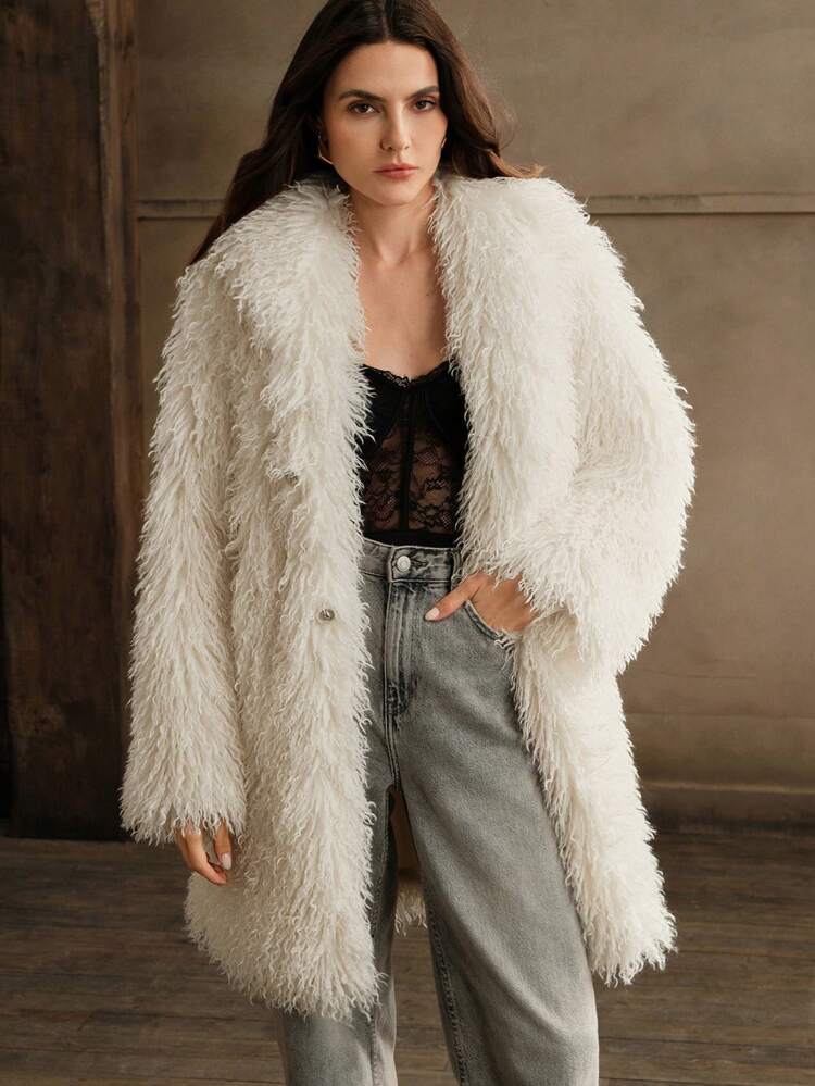 New Autumn Winter Elegant Fluffy Long Coat Fashion Parka Outerwear For Women For Holiday Party Clothes