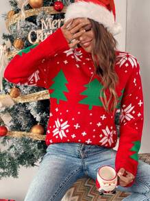 Chiquease Round Neck All-Over Print Casual Long Sleeve Sweater - Multicolor - View 6