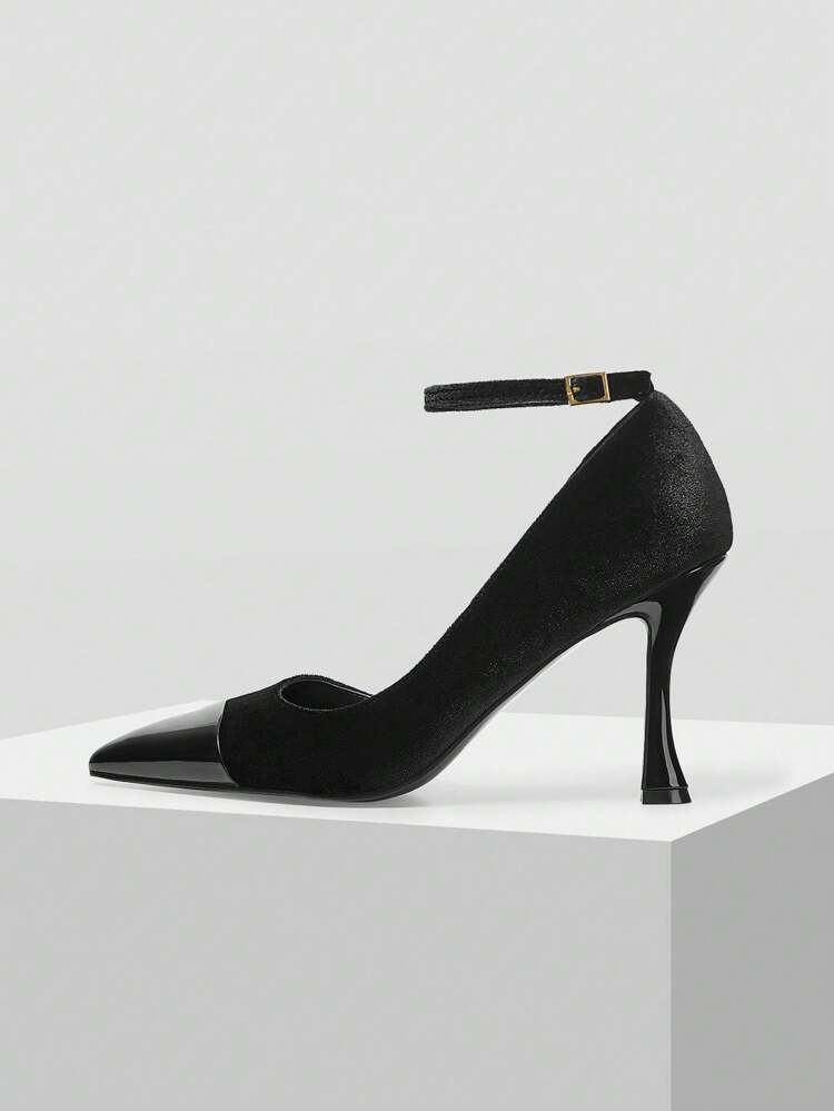 FASHIONABLE POINTED TOE HIGH HEEL PATCHWORK PUMPS, FOR NEW YEAR HOLIDAY, VALENTINES FOR CHRISTMAS