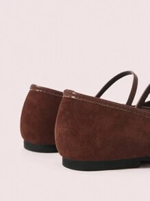 CUCCOO DOLLMOD Women's Outdoor Square Toe Flat Bowknot Accent Suede Slip-On Dress Shoes, Brown - Casual & Formal Wear