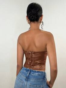 SHEIN BAE Women's Fashionable Fitted Tube Top, Summer