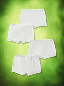 TEENAGE MUTANT NINJA TURTLES | SHEIN Young Boy 4pcs Cartoon Print Contrast Stitch Boxy Briefs - White - View 4