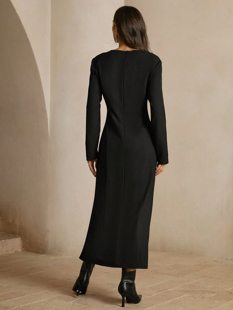 Fashionable & Sexy High Slit Dress For Women Maxi Women Outfit
