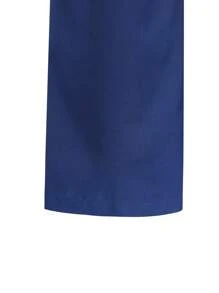 SHEIN Bộ 2 quần áo vest và quần dài thường ngày sang trọng cho bé trai tuổi teen, tiệc cưới, trở lại trường, thích hợp cho sinh nhật, đám cưới, tốt nghiệp, giáng sinh, halloween - Màu xanh lam - Xem 3