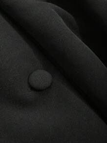 DAZY 女士优雅纯色翻领长袖商务连衣裙、返校服、秋季连衣裙 - 黑色 - 查看 9