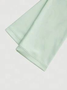 SHEIN Tween Girls Fitted Green Striped Logo Casual Sports Outdoor Street Jacket, Long Sleeve, Breathable