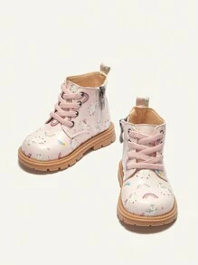 Cozy Pixies Autumn/Winter Fashion Casual Cute & Comfortable Soft Bottom Unicorn Print Baby Girl  Boots