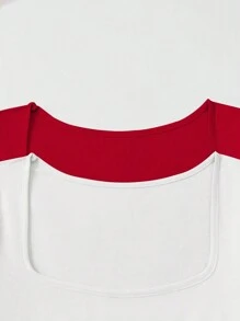 Zolique 女士纯色方领紧身连体衣，夏季新年衣服 - 紅色 - 查看 3