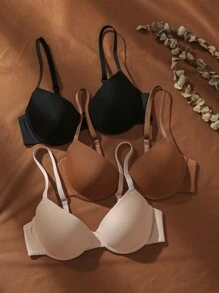 Shein Underwear&Sleepwear Basics 3pcs/Set Women's Underwire Bras