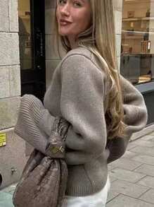 INAWLY Women's Solid Color Long Sleeve Cardigan With Pockets, Loose Casual, Autumn Winter Fall Cloth For Women