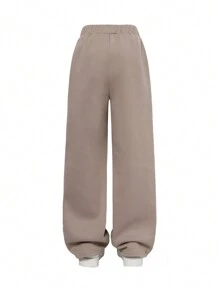 SHEIN Girlism 2pcs/Set Tween Girls' Oversized Casual Letter Print Long Sleeve Crew Neck Sweatshirt And Sweatpants Set