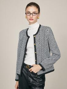 BizChic Women's Black Long Sleeve Jacket, Elegant Commuter Style Suitable For Thanksgiving, Christmas - Black - View 2