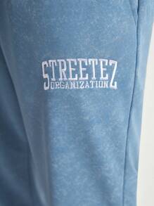 Manfinity VCAY Men's Loose Straight Print Knit Pants - Baby Blue - View 3